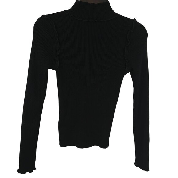 Womens Dark Academia Y2K Workwear Mockneck Sweater Top Black & Other Stories XS - Picture 2 of 11